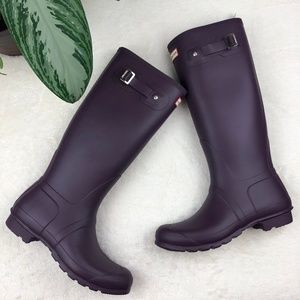 hunter black grape boots